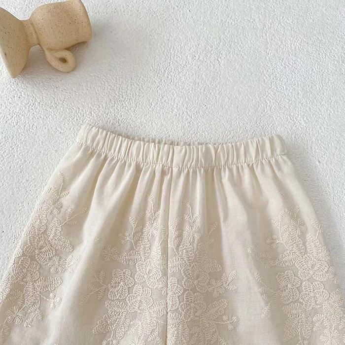 2024 New Summer Newborn Baby Girls Clothing Set Sleeveless Cotton Embroidered Vest+Pants Toddler Baby Girl Clothes Set