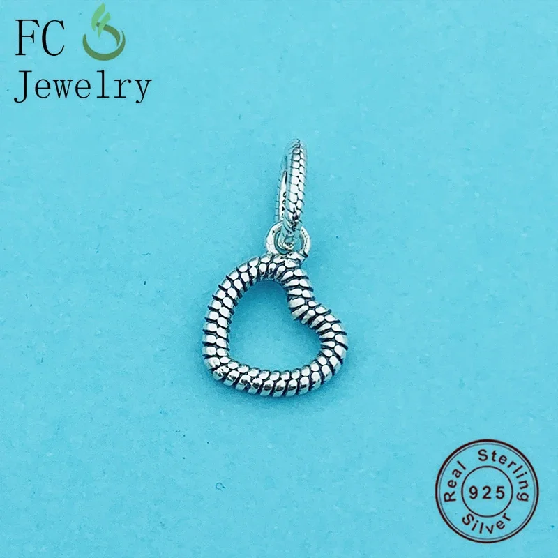 

FC Jewelry Fit Original Pan Charms Bracelet 925 Sterling Silver Love Heart Dangle Bead For Making Women Pendant Berloque 2020