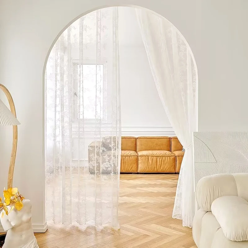 Description Picture 6 of itemWhite Lace Curtain INS French Lace Window Door Curtain Treatments Tulle Drapes for Living Room Wedding Party Home Shade Decor 커튼