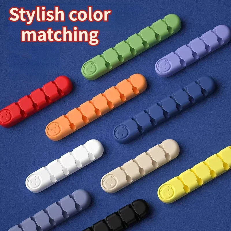 Desktop Cable Organizer Fixer Silicone Data Cord Organizer Fixed Desk Electric Wire Clip Keeper Wall Network Cable Management