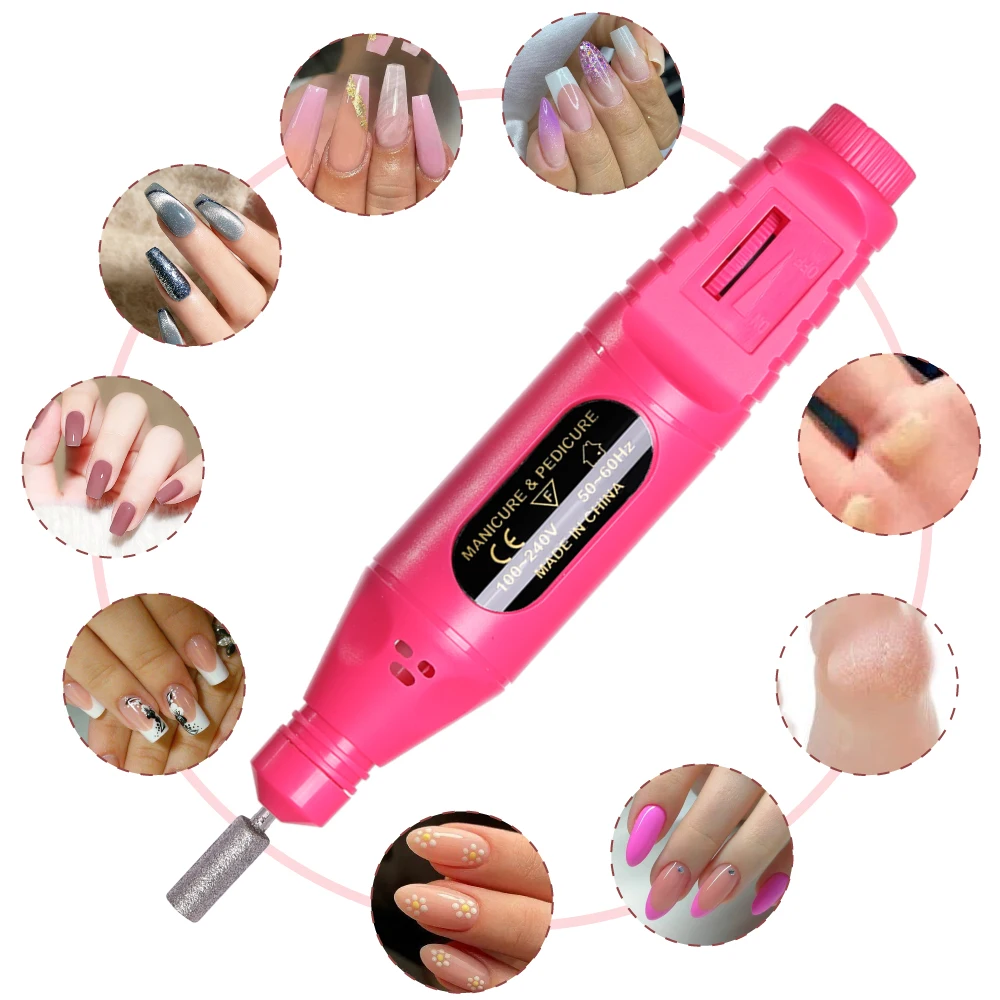 Multitype Plug Nail Drill Machine Electric Manicure Milling Cutter Set For Gel Nail Polish Manicure Tool Accessories