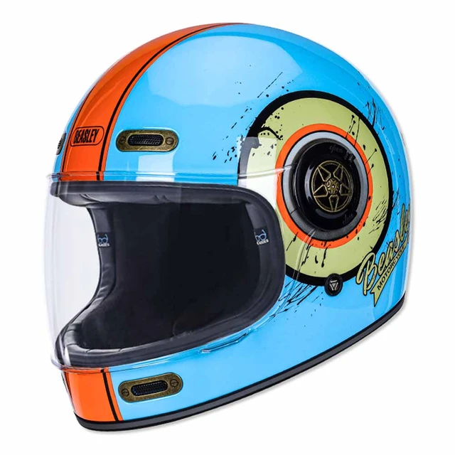 Gulf Blue Breathable Motocross Kask Wear-Resistant Head Protection Vintage  Full Face Biker Helmet Anti-Fall Motorcycle Equipment - AliExpress