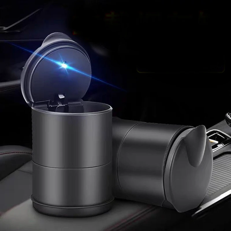 1PCSCarLEDAshtrayGarbageCoinStorageCupContainerCigarAshTray