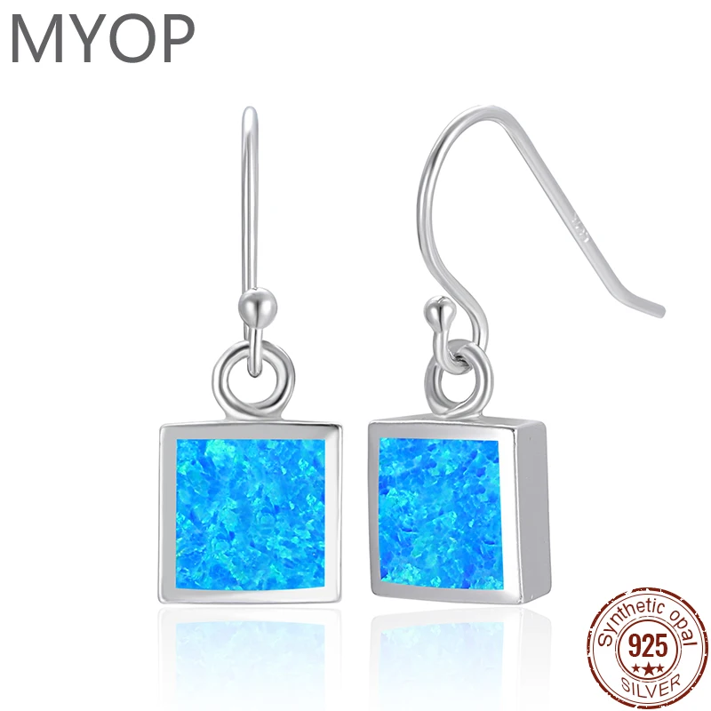 MYOPReal925SterlingSilverClassicSmallSquareDangleEarrings