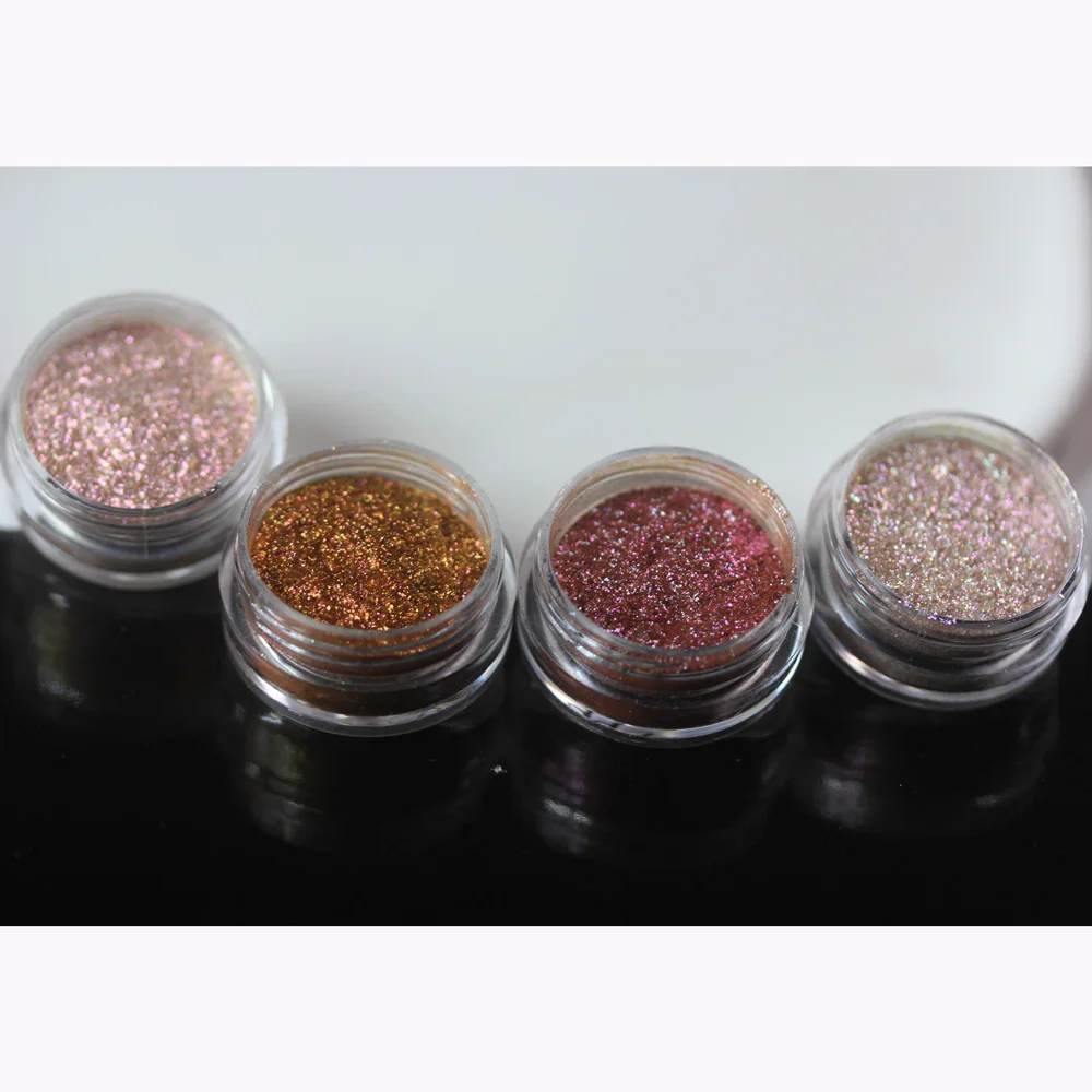 Nail Pigment Duochrome Chameleon Powder Holographic Shinging Rubbing Pigments High-Gloss Manicure Dust for Soap Making Cosmetics Nail Polish