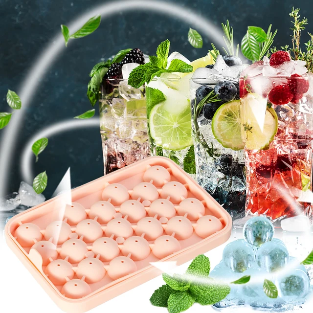 Round Ice Cube Tray Ice Ball Maker Reusable Large Ice Sphere Mold Tray  Round Ice Sphere Tray for Cocktails - AliExpress