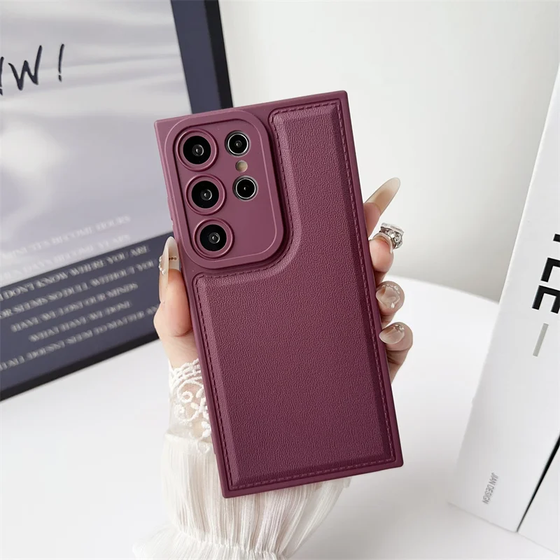 Étui de téléphone en cuir de luxe pour Samsung Galaxy A53 A73 A33 A23 A13 A03S A52 A12 A32 A51 A71 A52S Coque arrière en silicone TPU souple_voghion.com