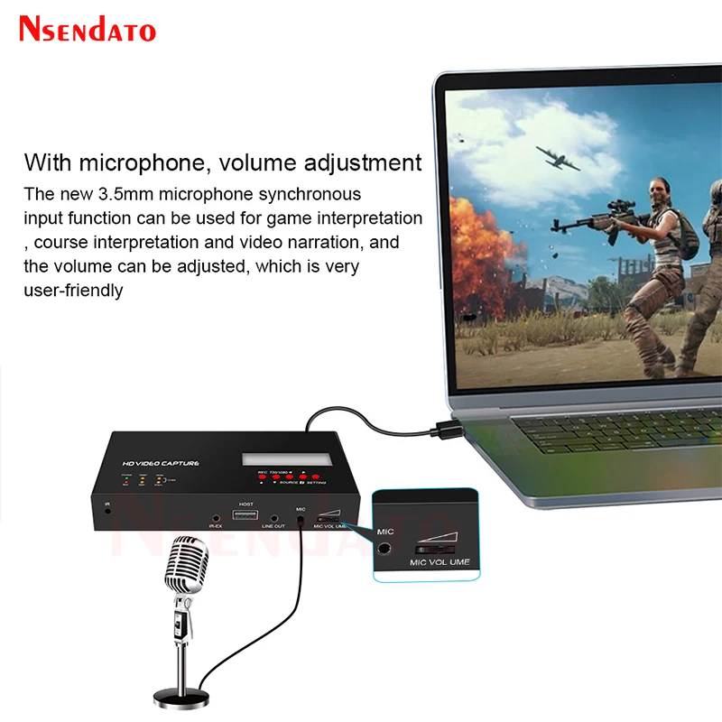 Ezcap283S YPbPr AV Video Record Box 1080P HDMI Video Game Capture Card Recorder Box Time Scheduled Recording For XBOX PS4 PC