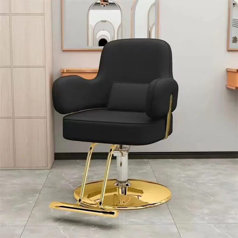 Hairdressing Trendy Chair Barber Retro Gold European Rotate Comfort Salon Chairs Barber Shop Nordic Unique Sillas Home Furniture hydraulic waiting barber chairs comfort reception stylist retro barber chairs beauty silla barberia commercial furniture rr50bc