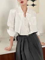 TWOTWINSTYLE قمصان غير رسمية للنساء التلبيب كم طويل قمصان للنساء الصيف بلوزة فضفاضة الإناث الاسلوب المناسب الملابس 2023 1