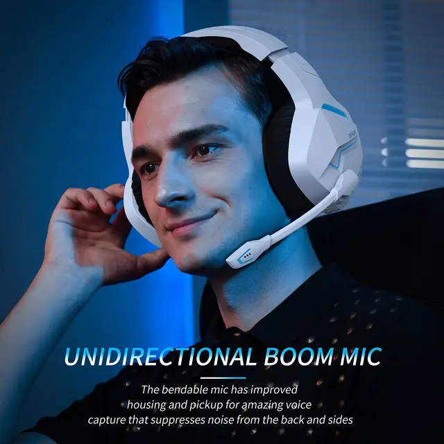 BINNUNE BW01 Gaming Headset with Noise Cancelling Microphone for PC PS4 PS5 2.4G Wireless Bluetooth USB Gamer Headphones - Image 3