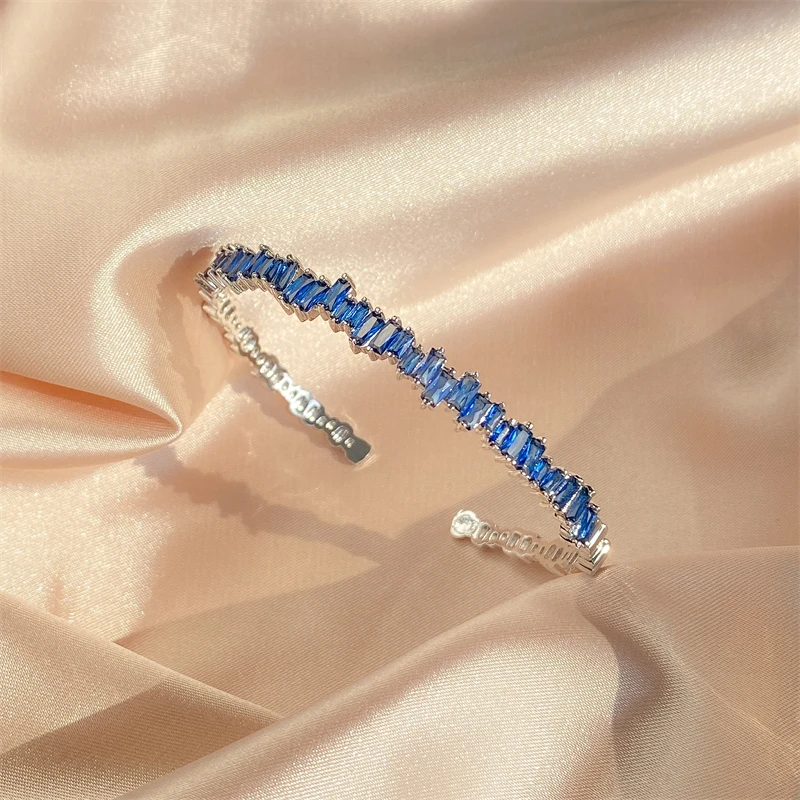 ZAKOL Fashion Cubic Zirconia Cuff Bangles for Women Trendy