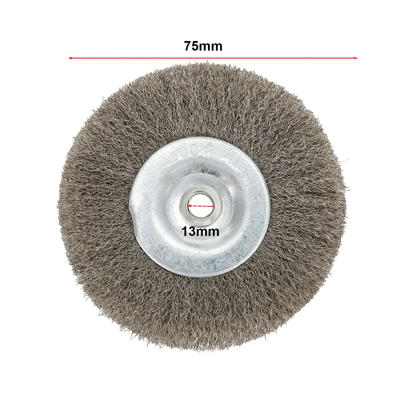 3 Inch Crimped Stainless Steel Wire Wheel Brush Bench Grinder Abrasive Tool 13mm Hole For Deburring Rust Cleaning Polishing 1Pc