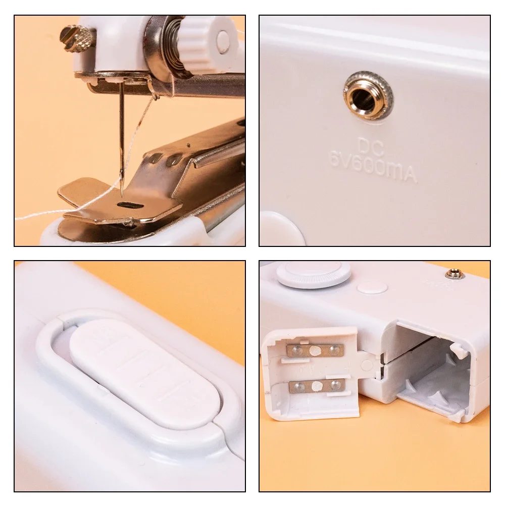 Portable Mini Sewing Machine Handheld Electric Sewing Machine with Bobbin for Needlework Handwork Home Travel Sewing Accessories 6