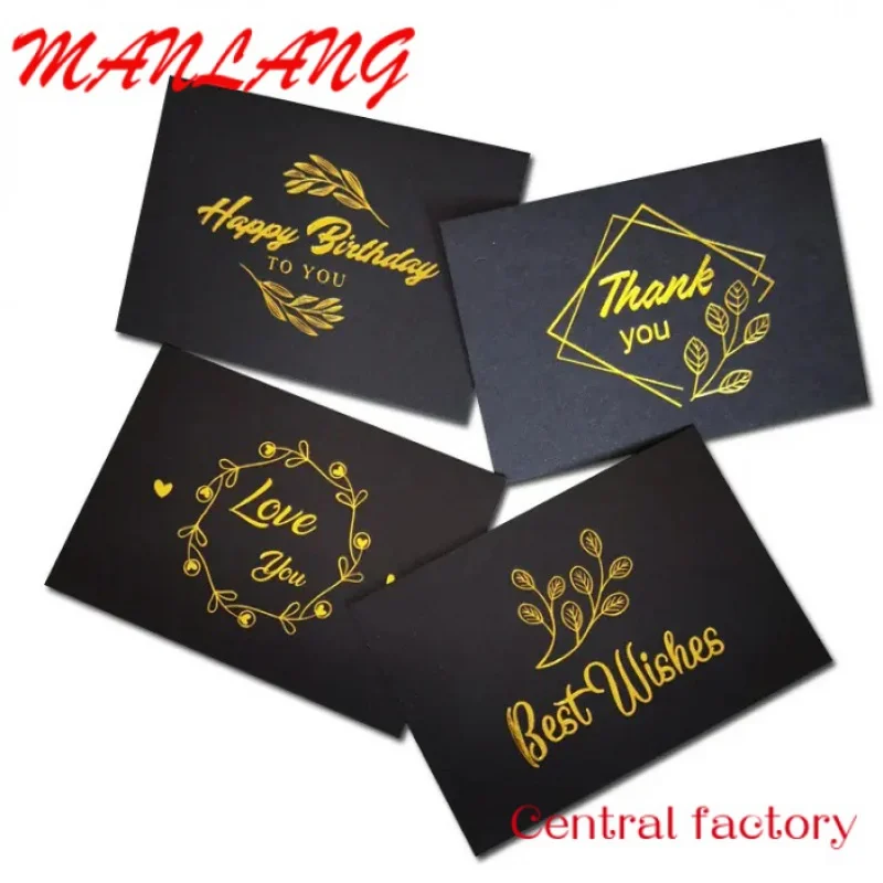Custom  Wholesale Cheap Fast Production Customized Coated Paper Printing Gold Foil Logo Paper Business Thank You Card