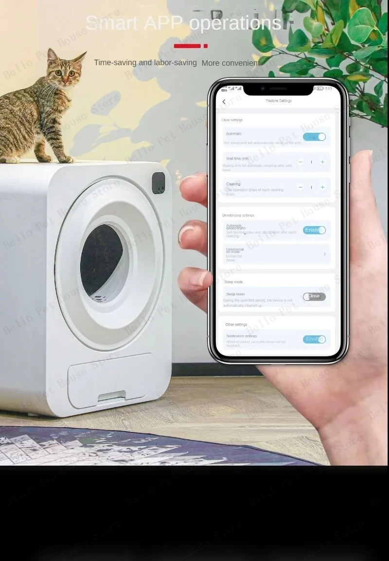 Automatic Smart Self-cleaning Cat Litter Box With App Control_voghion.com