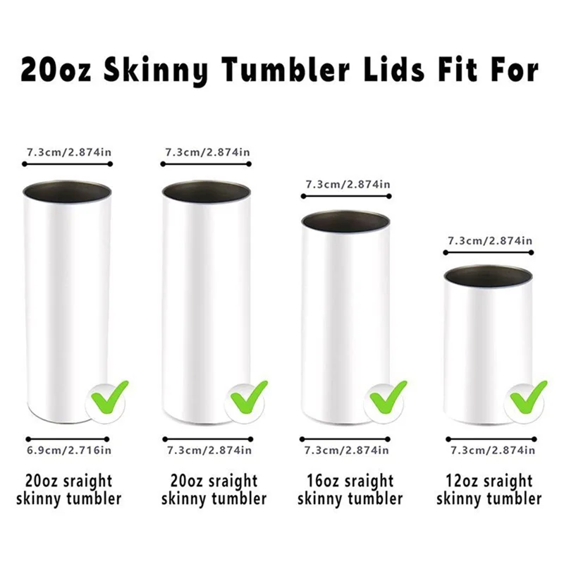 20 Oz Skinny Replacement Lids Tumbler Replacement Parts Accessories Lids Plastic Splash Resistant Covers Spill Proof Skinny