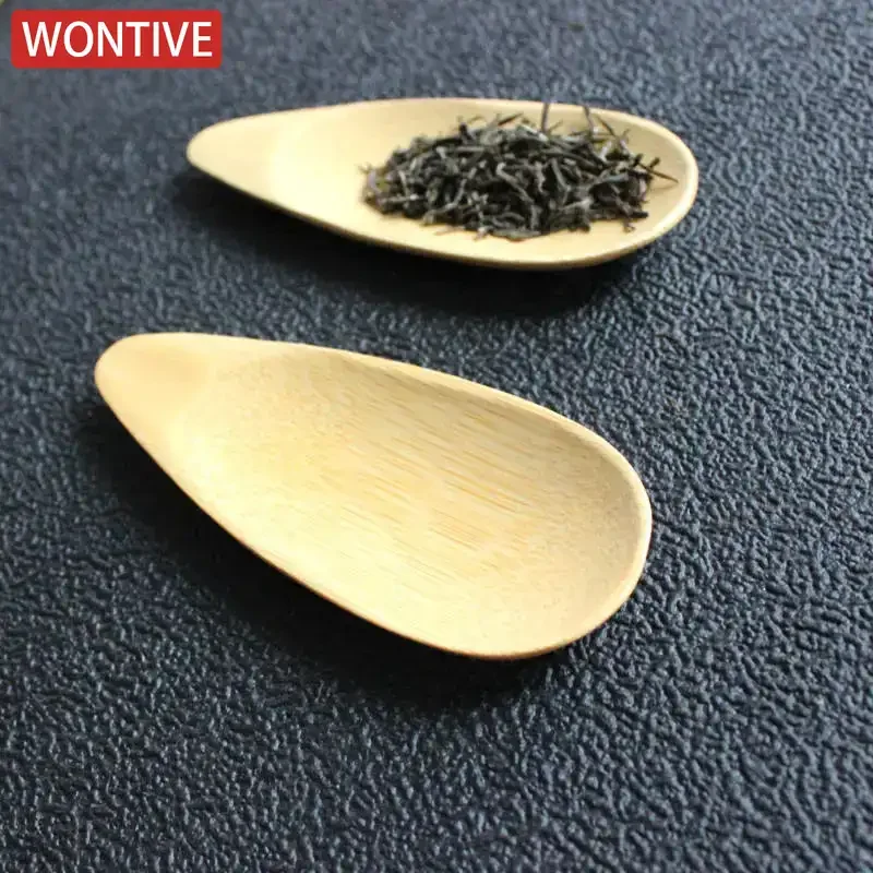 1-3pcs Bamboo Tea Scoops Kung Fu Tea Spoon saucer Black Green Shovel Kitchen home afternoon tea tableware Gift Friends tea spoons