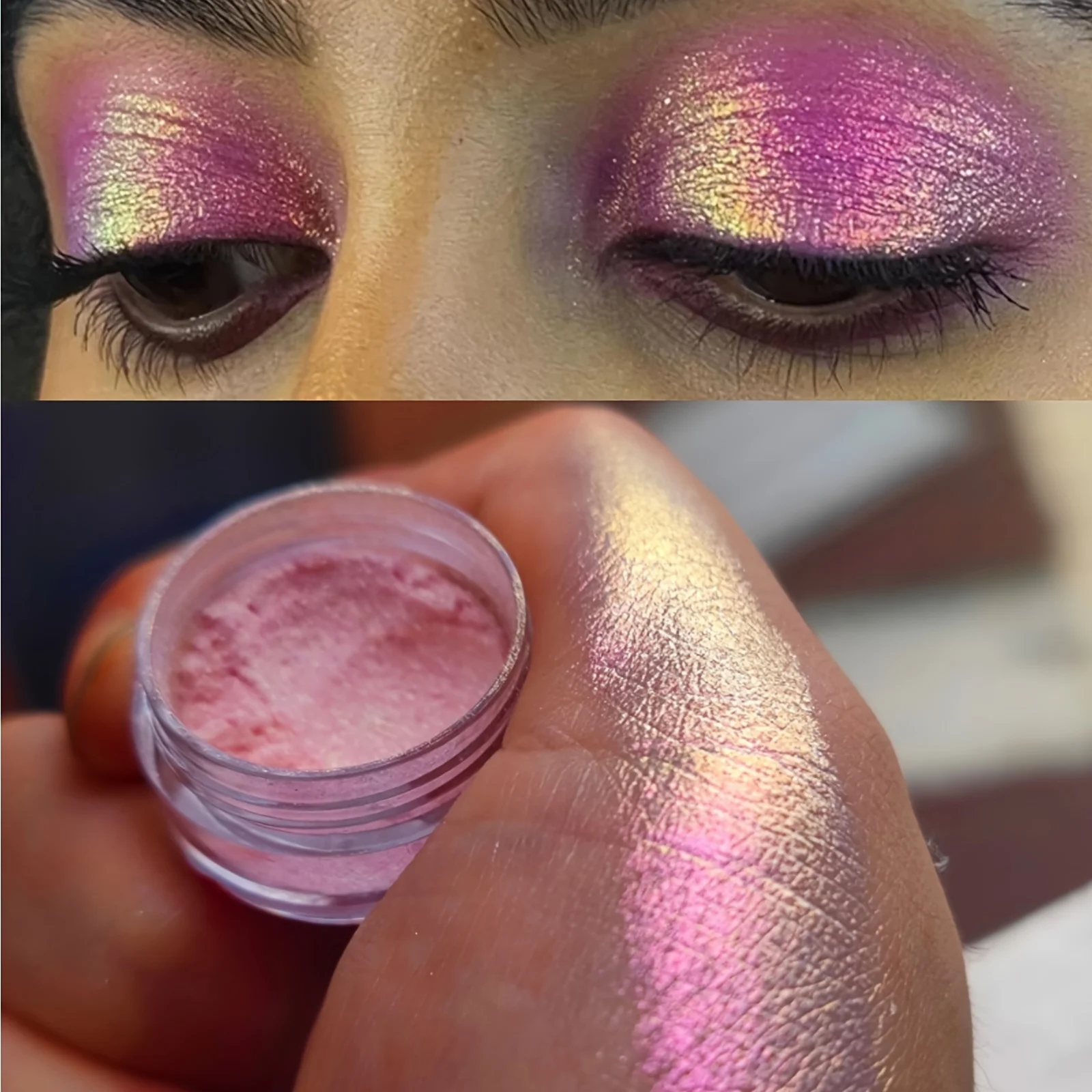 holographic glitter makeup glitter gel makeup glitter makeup Chrome Eyeshadow Palette Glitter High Pigmented Chameleon Eyeshadow Color Gradient Shiny Sparkling Powder