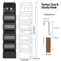 1 PC Non-Woven Fabric, 6-Layer Detachable, Divided Into 2 Hanging Storage Door Devices With Hooks, Anti Swinging Dormitory 1
