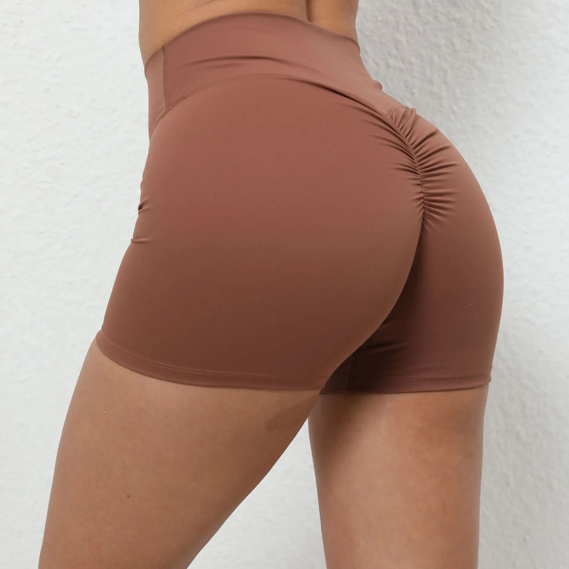 Sport Shorts Women Push Up Short Mujer Femme High Waist Yoga Clothes Gym Fitness Clothing 2024 Sportswear Orange White Pink Skin