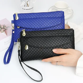 ⁦Women'S Clutch Bag Casual Mobile Phone Coin Purse Fashionable Pouch Trendy Female PULeather Wallet Purses Handbag Card Holder⁩ – תמונה ⁦4⁩