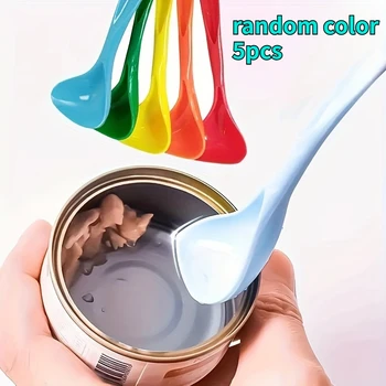 5 cucchiai per alimenti per animali domestici di colori assortiti, cucchiai per l'alimentazione dei gatti, accessori durevoli per la cura degli animali domestici