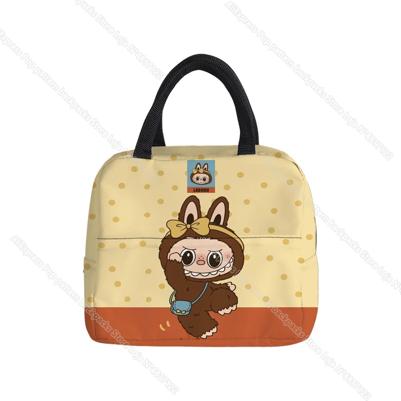 labubu Lunch Bag for Boys Kids Girls Cartoon abubu Waterproof Cooler Lunch Box Tote Insulation Package Portable