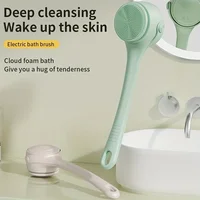 Hot Selling USB Electric Long Handle Silicone Bath Brush Electric Rotating Body Shower Cleaner Brush for Body with 4 Brush Heads 5