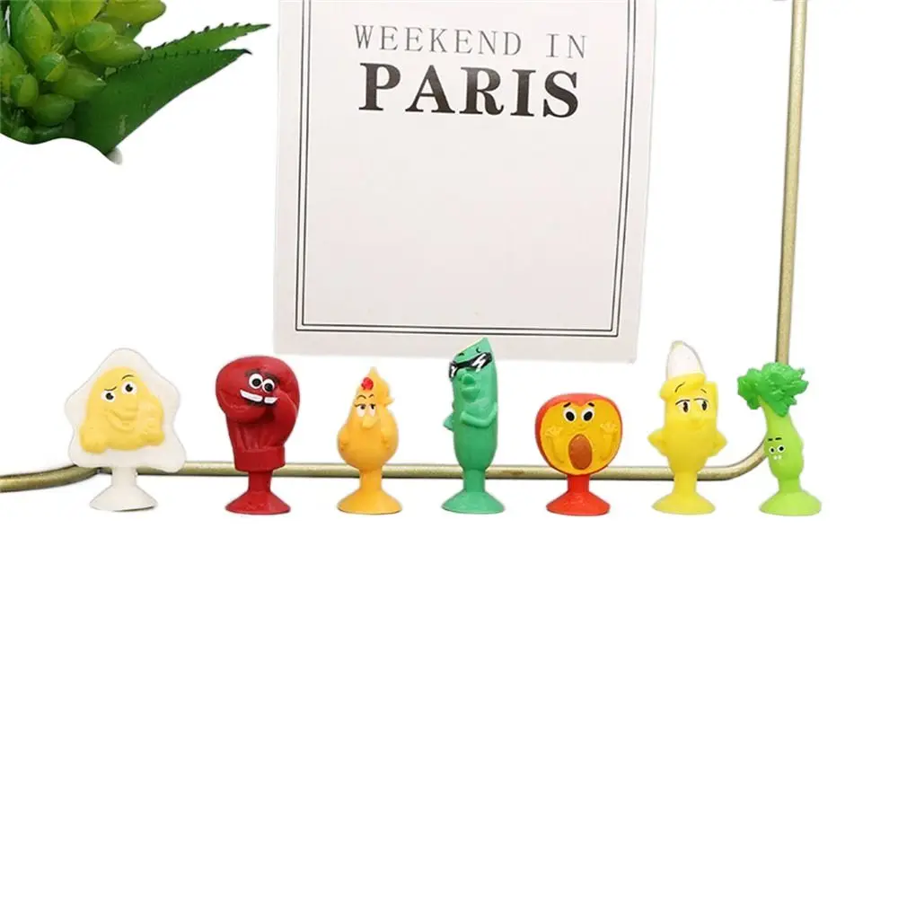 

Fruit Minifigure Mini Sucker Dolls Capsule Toys Cartoon Vegetable Sucker Toys Action Figure Models Suction Cup Puppets