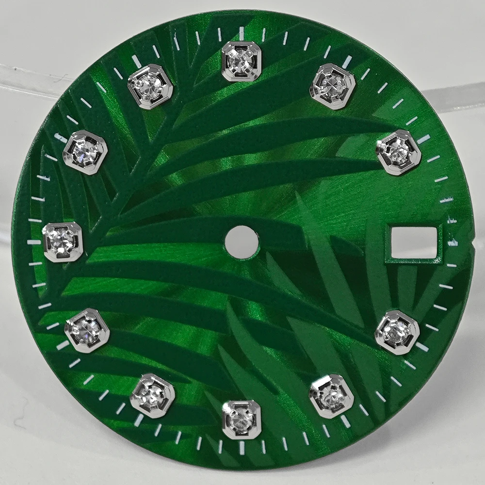 Green Luminous High-Quality Watch Face for Date Series, 28.5mm Dial