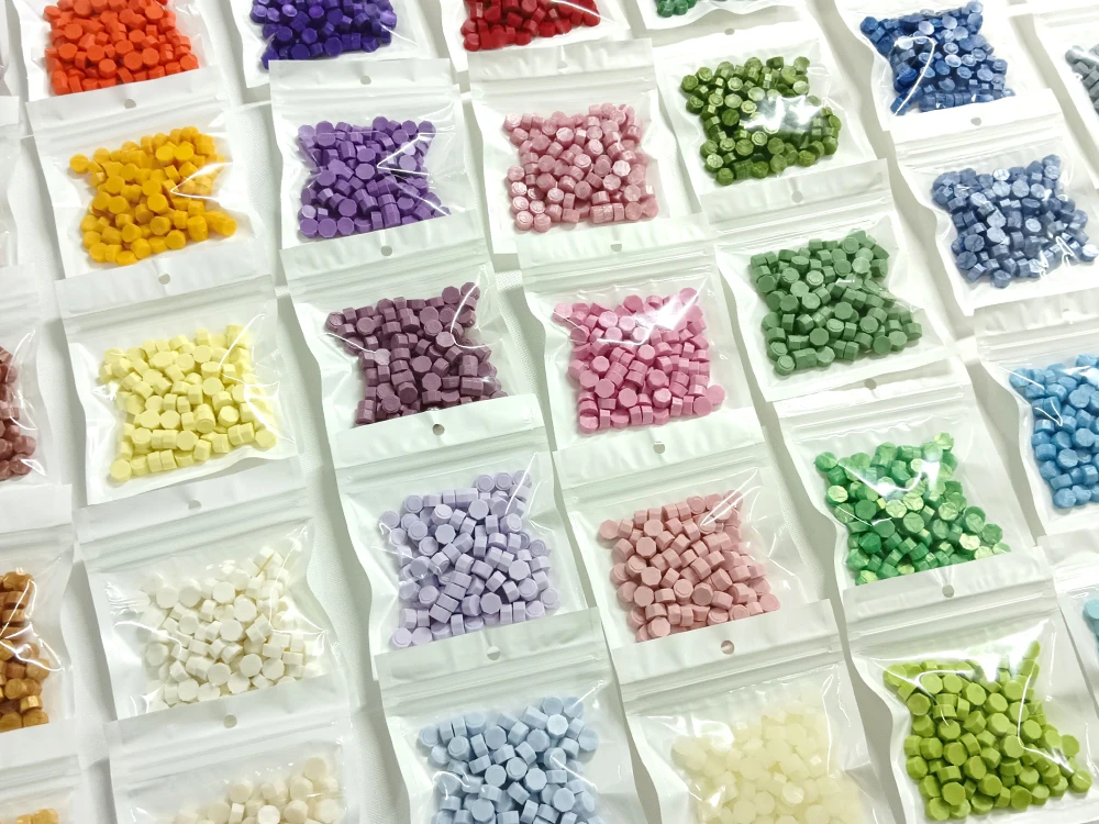 Description Picture 3 of item100pcs Colorful Metallic Golden Sealing Wax Stamp Macaroon Wax Beads DIY Gift Envelope Wedding Invitation Ancient Scrapbooking