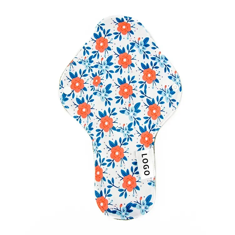 Hot Sale Low Price 18*31cm Natural Bamboo Charcoal Material 2 Layers Microfiber Reusable Sanitary Napkin Pads with Wings