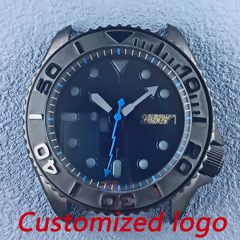 

41mm SKX 007 watch case fit nh34 nh35 nh36 movement 316L stainless steel sapphire glass waterproof 10BAR matte black case