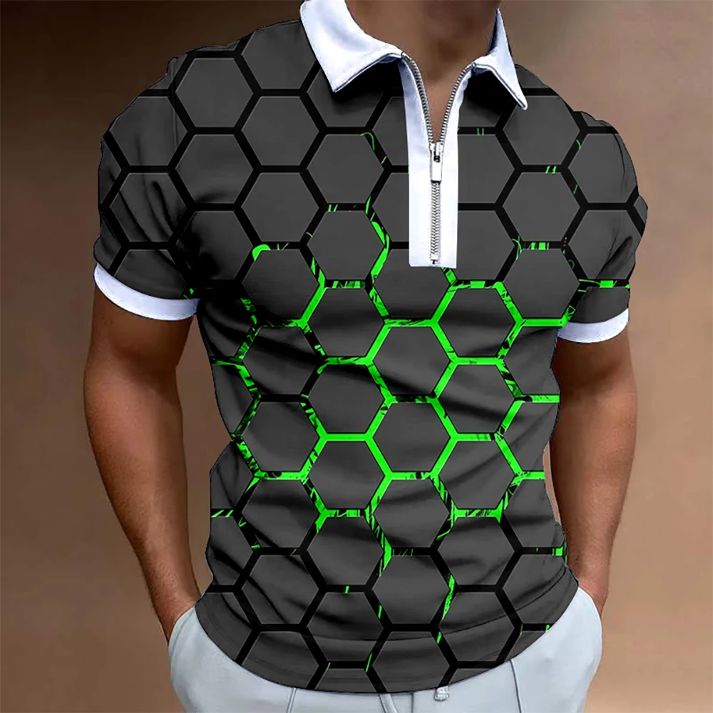

Summer Men's Polo Zipper T-Shirt Golf Athleisure Zipper Short Sleeve Fashion Streetwear Comfortable Top Oversized T Shirt 2023