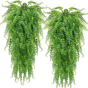 2 pz 90 cm Persiano Felce Foglie Viti Home Room Decor Appeso Pianta Artificiale Foglia di Plastica Erba Festa di Nozze Parete Balcone Decor 1