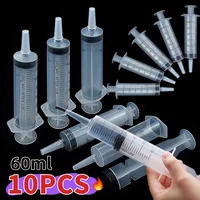 1-10PCS 60ML Capacity Syringe Reusable Pump Measuring With Tube Feeding Ink Pumping Oil Feeding Enema Glue Filling Puppy Accesso 1
