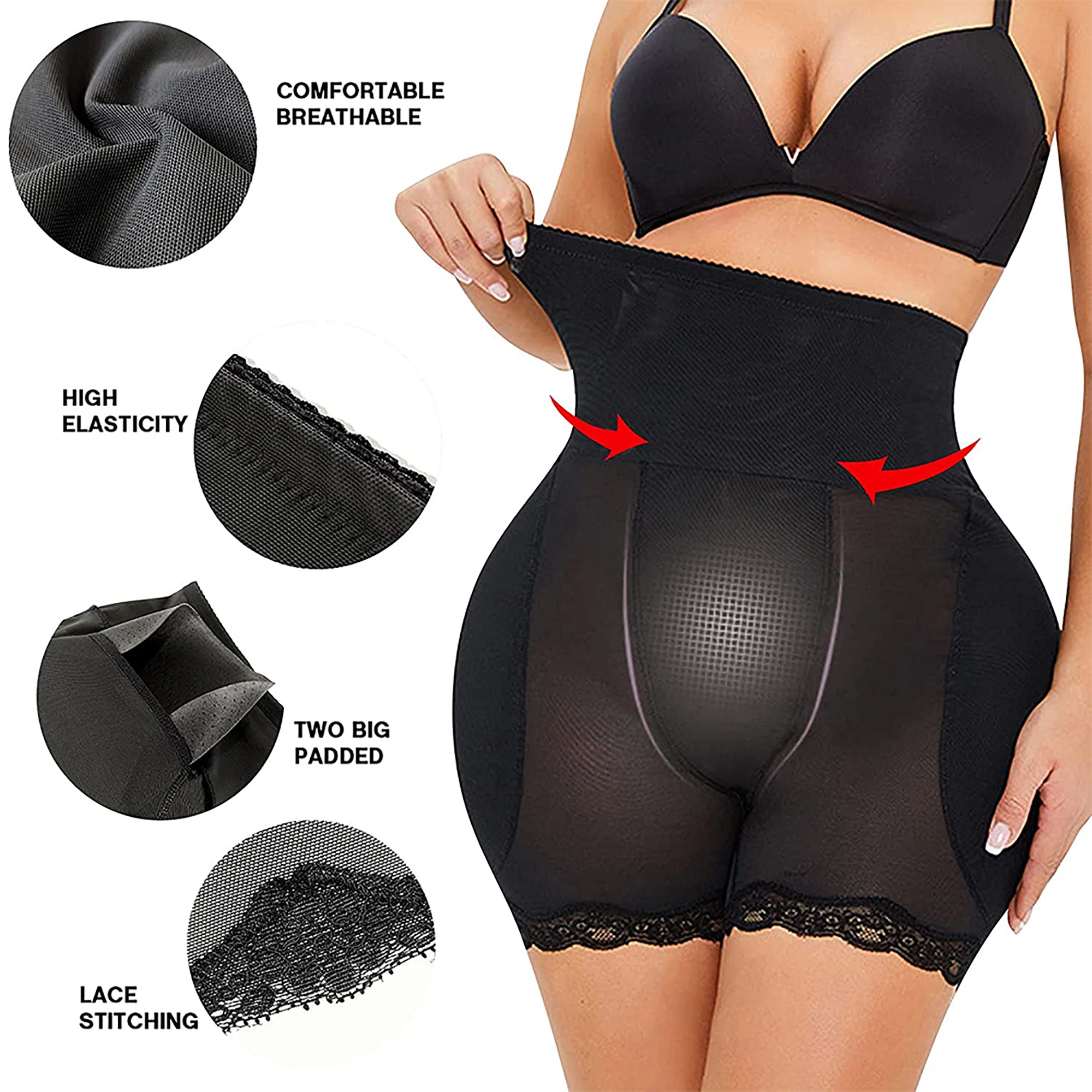 Women Shapewear Seamless Butt Lifter Body Shaper Panties High Waist Hip Padded Enhancer Booty Lifter Tummy Control Fajas Shorts