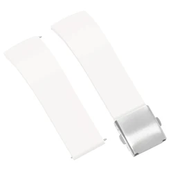 Versatile Quick Release Silicone Watchband in Multiple Sizes - 22mm (White)