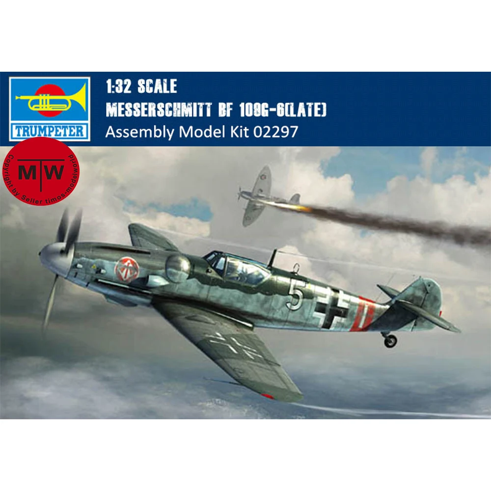 

Trumpeter масштаб 02297, 1/32, Messerschmitt Bf 109G-6, поздний истребитель, военная пластиковая сборка, наборы моделей самолетов