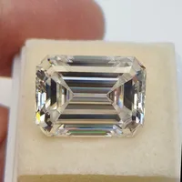 Moissanite Stone D Color Emerald Cut VVS1 Gemstone  Diy Charms Jewelry Material Pass Diamond Tester with GRA Certificate 2