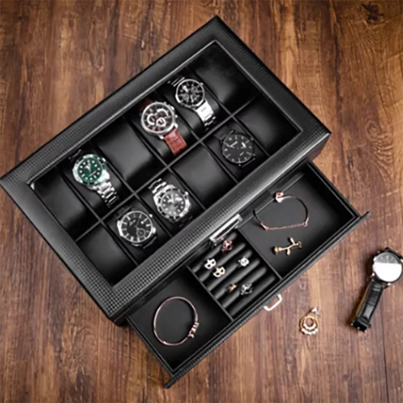 Big Size Watch Box Storage Case Transparent Skylight Watch Boxes Organizer Ring Jewelry Wrist Watches Display Collection Gift