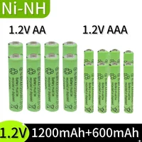 100% Original 1.2V AA1200mAh+1.2V AAA600mAh high-quality Ni-MH rechargeable lpega battery suitable for clocks mice toys etc 1