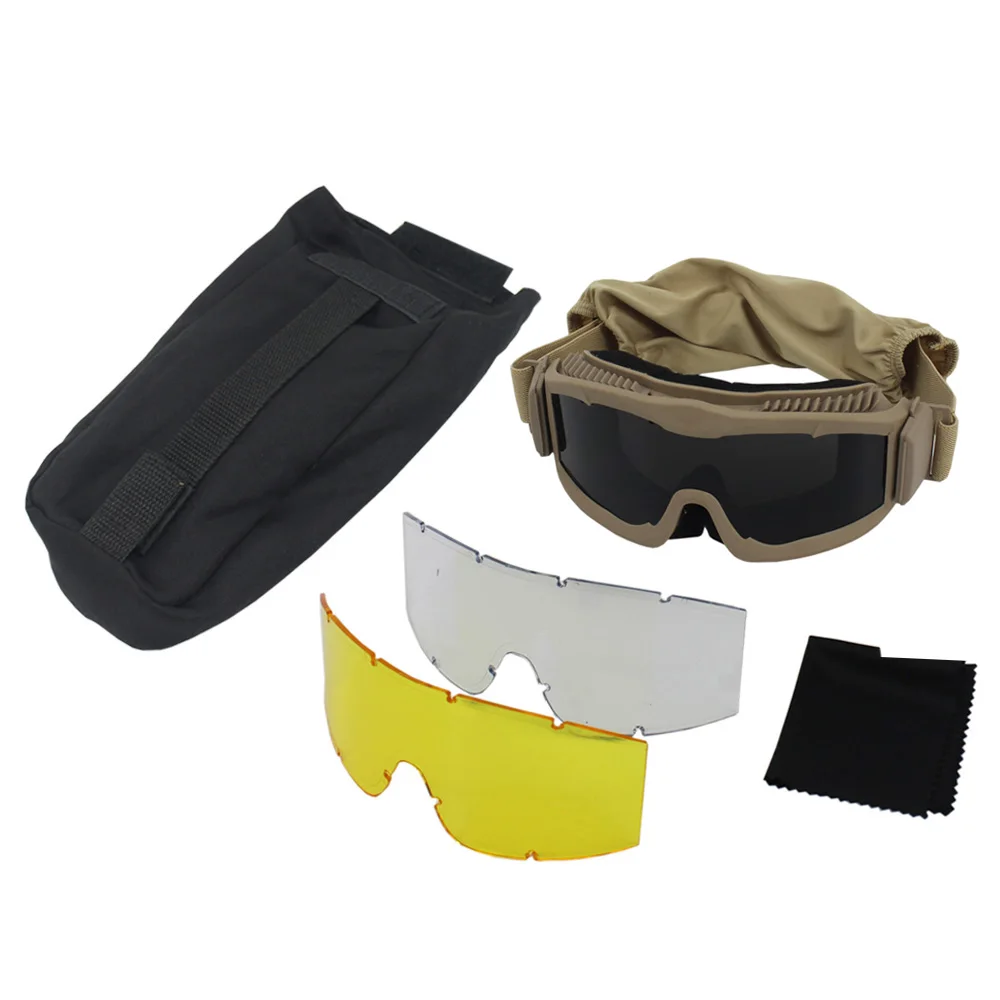 Tactical Goggles VULPO Tactical Goggles Airsoft Paintball Shooting Goggles Windproof Anti Fog Glasses Hiking Mountaineering Glasses