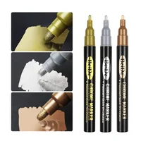 Chrome Mirror Marker Pen Gold Sliver Copper Permanent Marker Pen 1mm/3mm/6mm Paint Pen for Model Metal DIY Art Painting