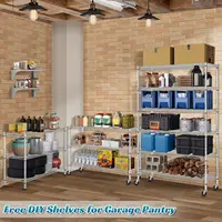 Storage Shelves Metal Wire Shelving Unit with Wheels, 6000LBS Weight Capacity Heavy Duty NSF Height Adjustable Garage She 2