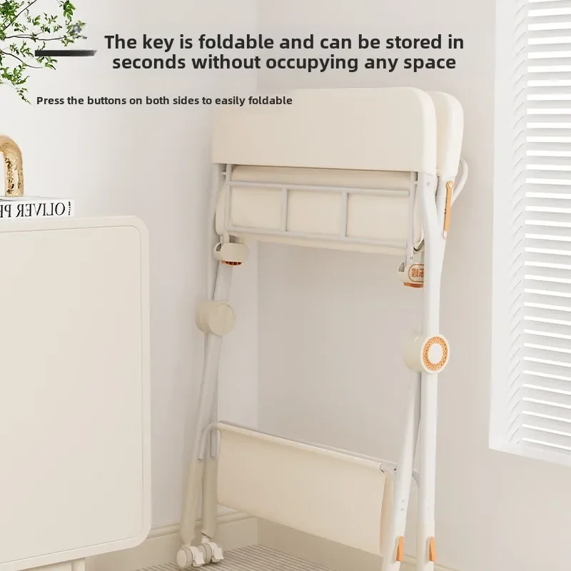 Portable Baby Changing Table for Nursery Height Adjustable Foldable Diaper Table with Swivel Wheels Drying Racks Large Storage