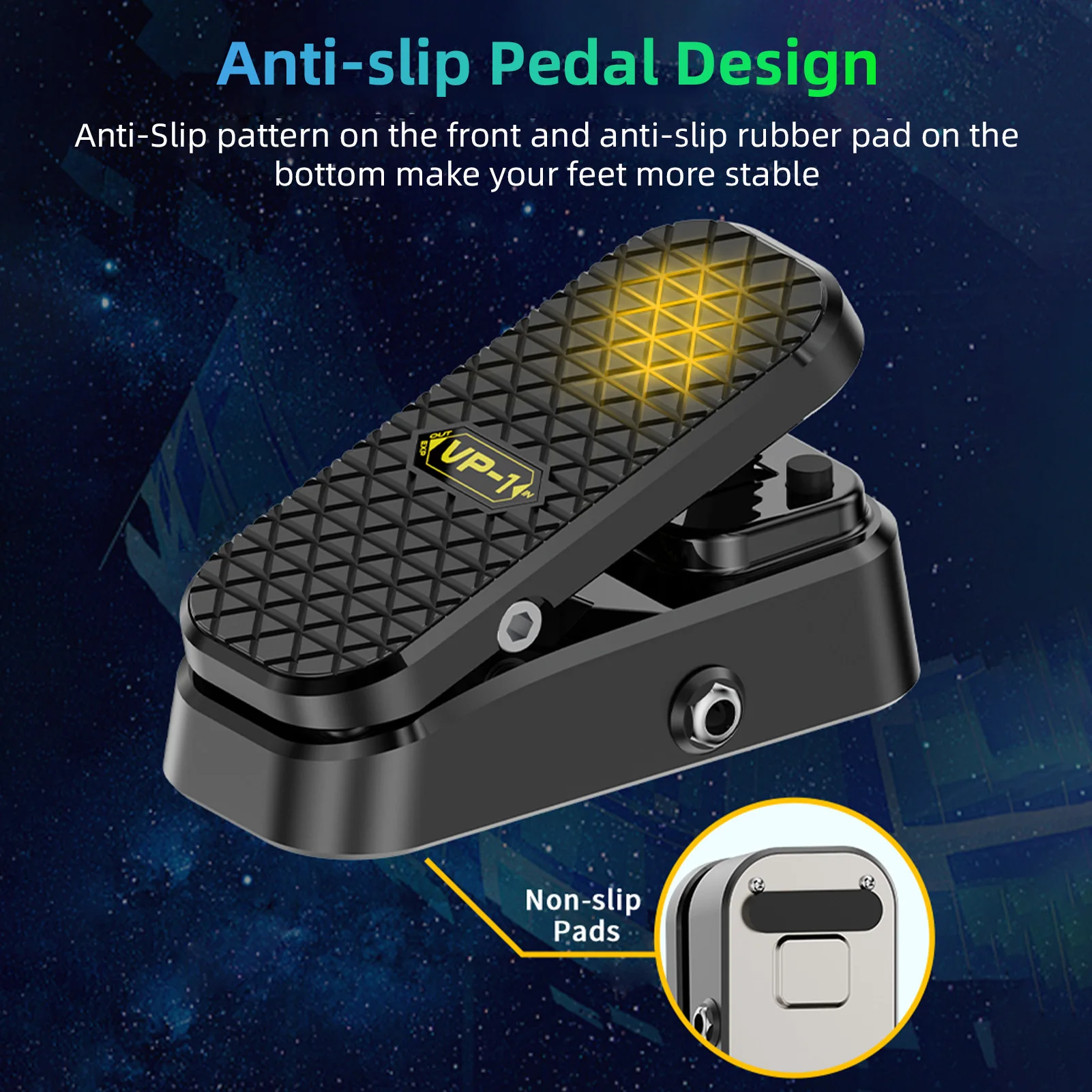 Volume Expression Guitar Effect Pedal 2-in-1 Dual Control Silent Metal Chassis Stereo Interface No Power Required