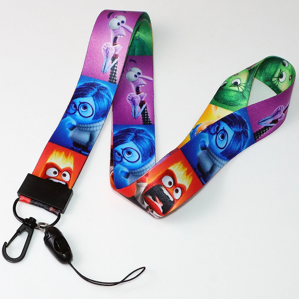 ID Card Holder Badge Holders Neck Strap Phone Rope with Keychain Lanyard for Disney Inside Out 2 card case holder