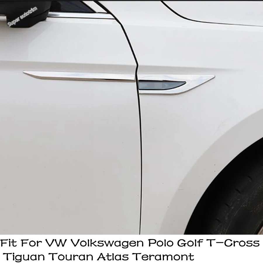 Car Side Fender Knife Stickers Cover Trim 6Pcs Fit For Vw Volkswagen Polo Golf T-Cross Tiguan Touran Atlas Teramont Accessori